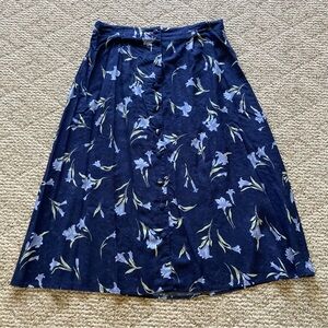 Sag Harbor Navy Floral Skirt